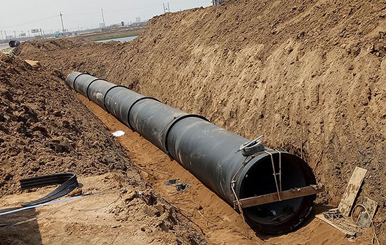 山东东营新兴锚DN1800胶圈引水工程